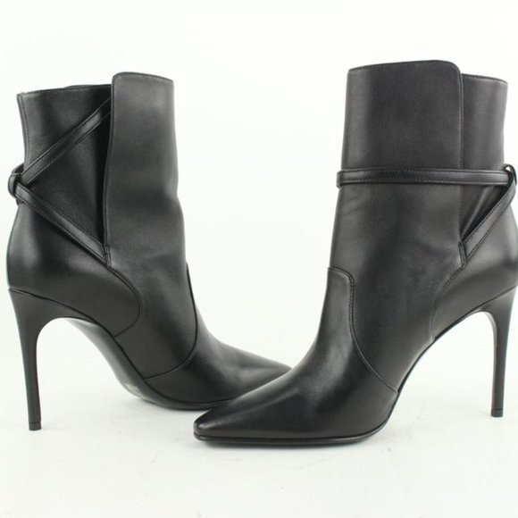 Off-White™ Size 40 Black Leather Ziptie Bootie - Picture 7 of 12